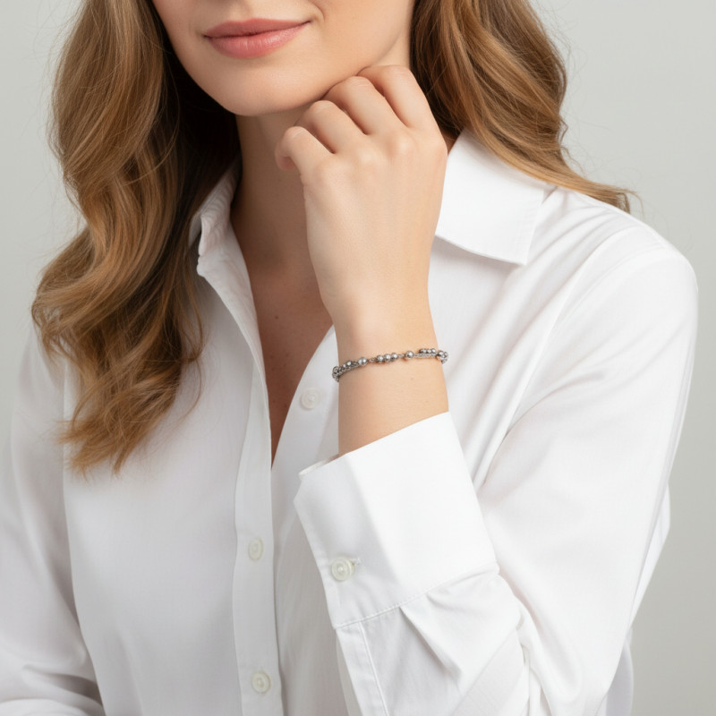 Bracelet Jonc Argent 925 porté