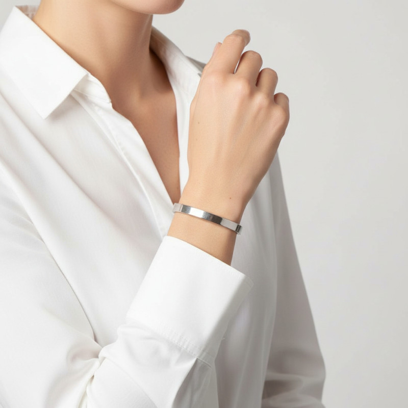 Bracelet Jonc Argent 925 porté