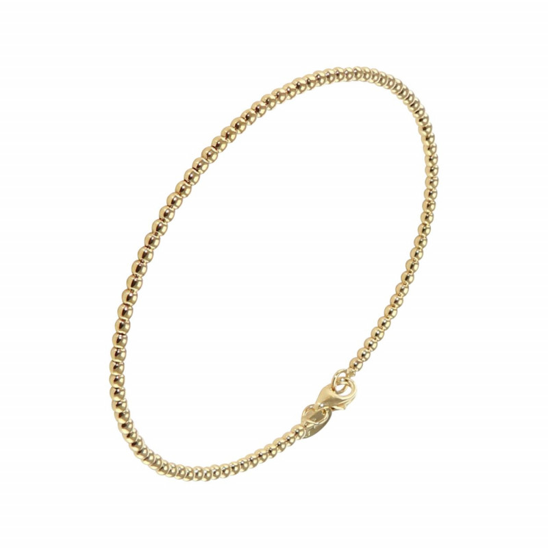 Bracelet perles rondes or jaune 375 2mm