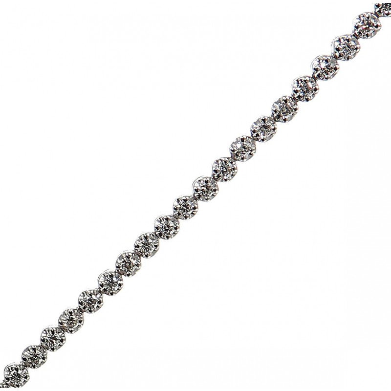 Bracelet rivière de diamant 1 carat en Or blanc 750