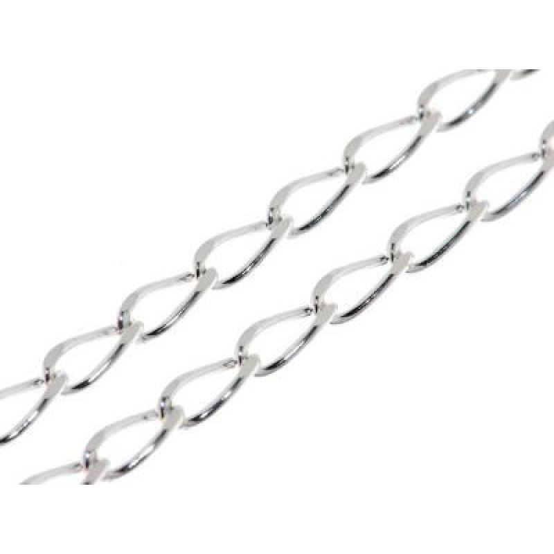 Chaine Argent Homme maille Cheval - 3mm - 50cm