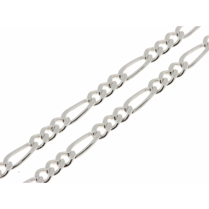 Chaine Argent Homme maille Figaro - 3.7mm - 50cm