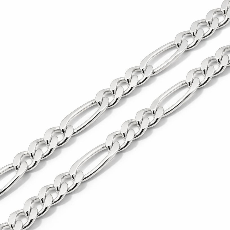 Bracelet Maille Figaro Alternée Argent 925 - Manillon