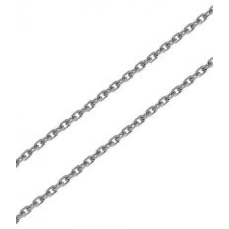 Chaine Or Blanc  375 maille forçat 1.2mm - 45cm