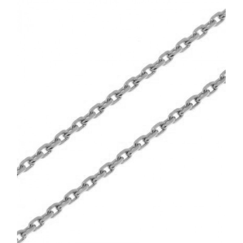 Chaine Or Blanc 375 maille forçat 1.6mm - 45cm