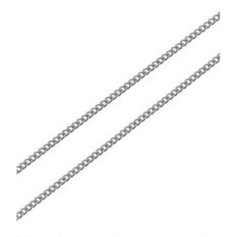 Chaine Or Blanc 375 maille gourmette 1mm - 40cm
