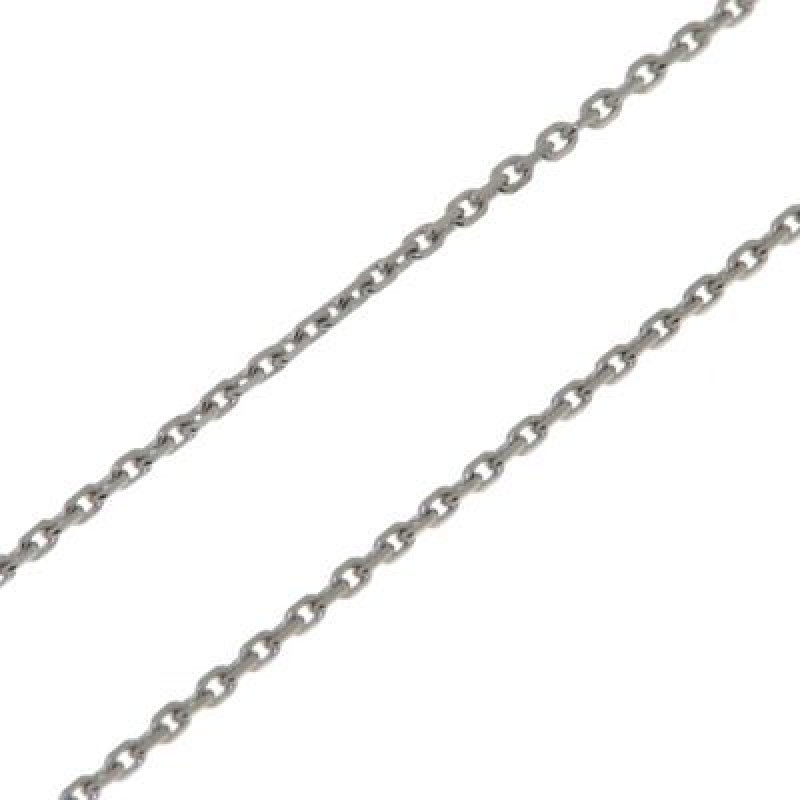 Chaine Or Blanc 750  maille forçat 1.2mm - 45cm