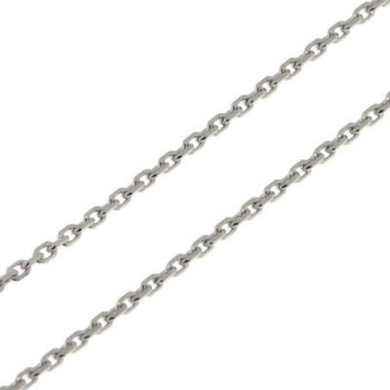 Chaine Or Blanc 750  maille forçat 1.4mm - 45cm