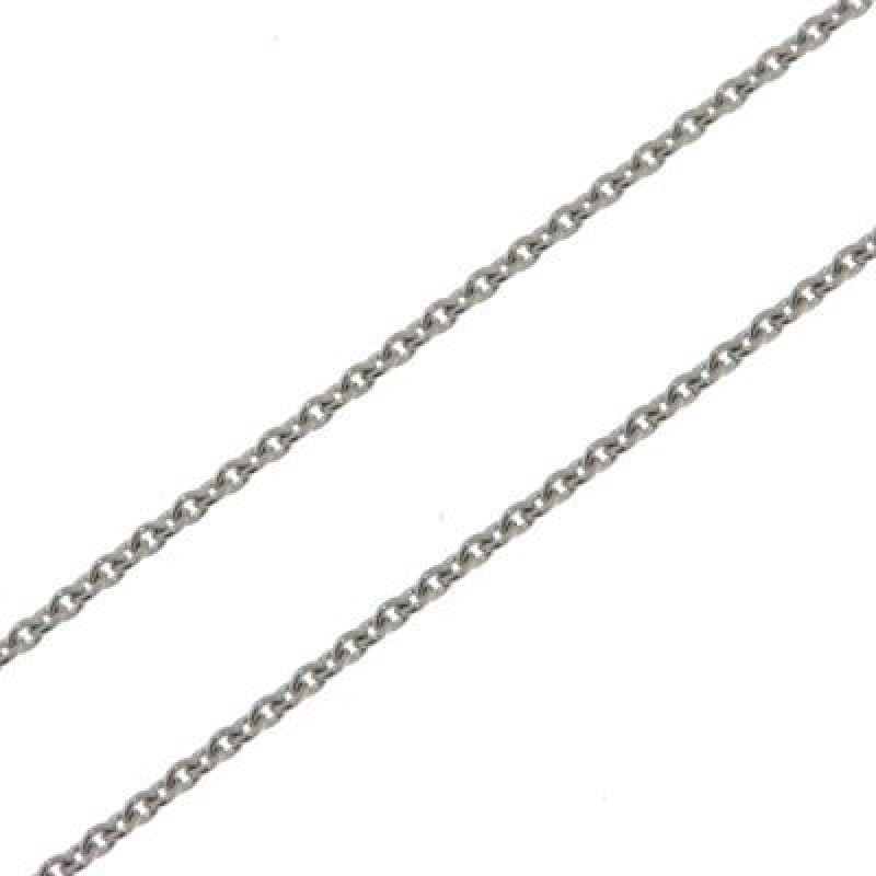 Chaine Or Blanc 750 maille forçat ronde 1.3mm - 45cm