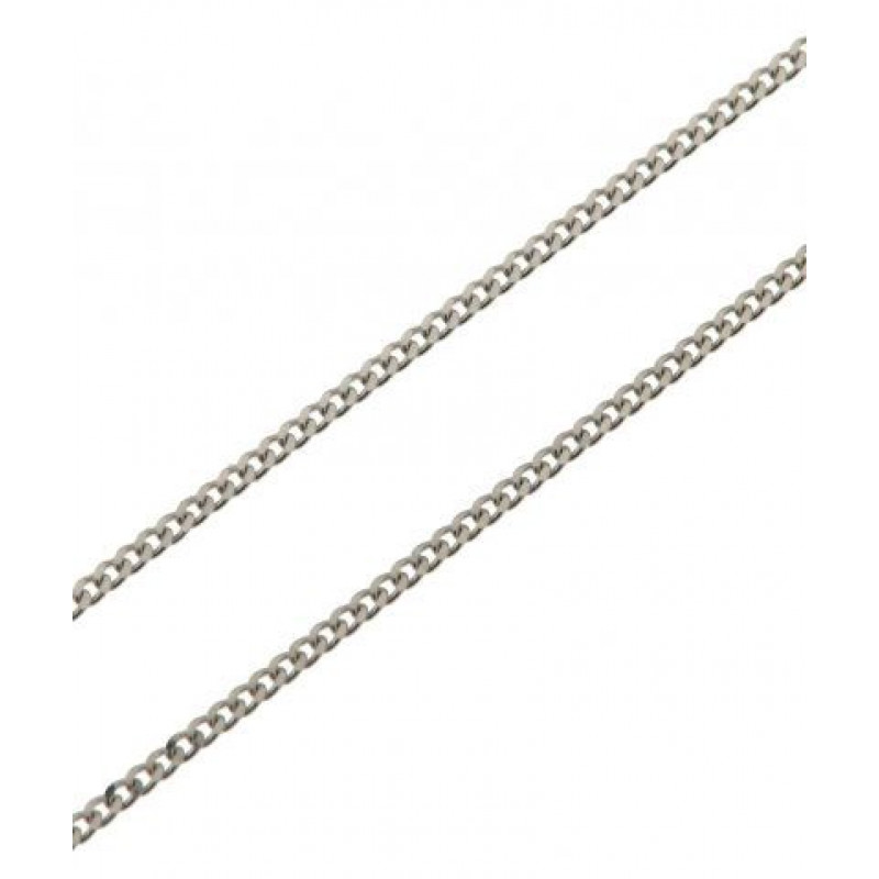 Chaine Or Blanc 750 Maille Gourmette 1.0mm - 45cm