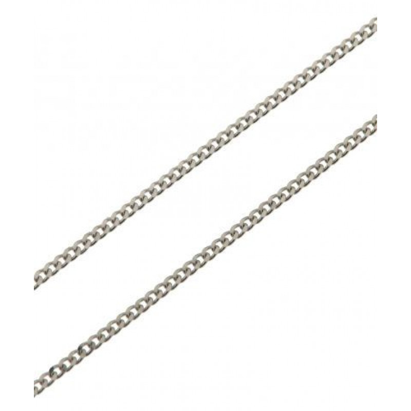 Chaine Or Blanc 750 Maille Gourmette 1.0mm - 50cm