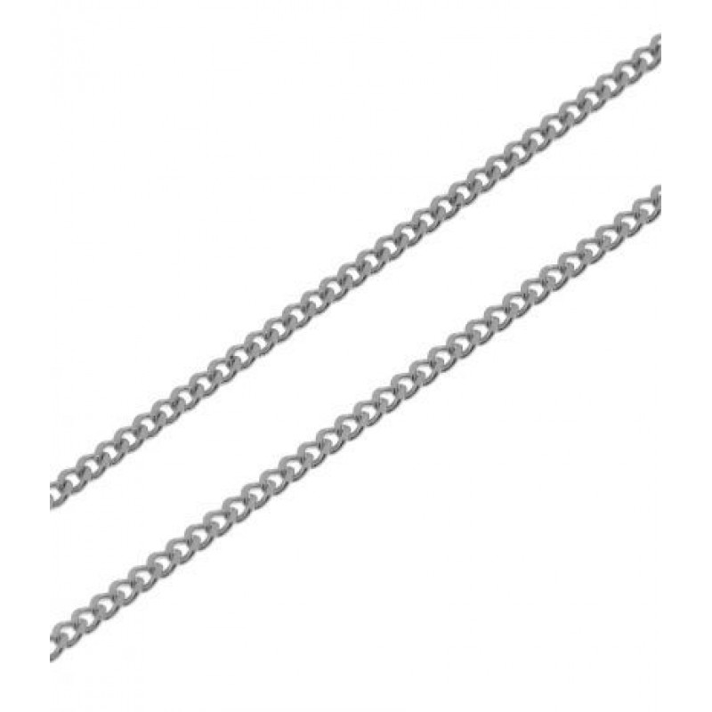 Chaine Or Blanc 750 maille gourmette 1.3mm - 45cm
