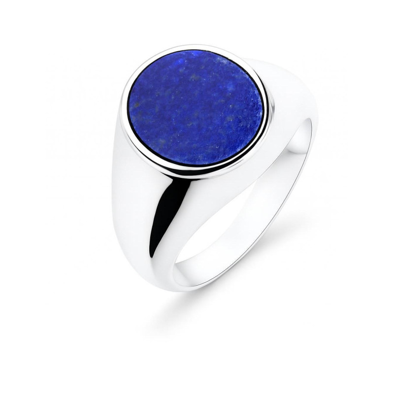 Chevalière Homme Argent 925 Lapis Lazuli Ovale 12x10mm