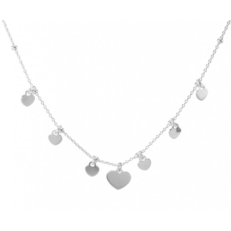 Collier argent breloques coeur Ref. 53325