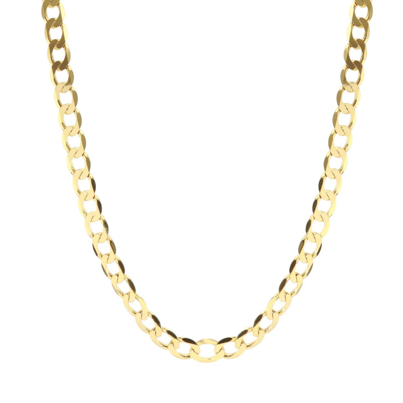 Collier Or Jaune 375 Maille Gourmette 6mm x 50cm