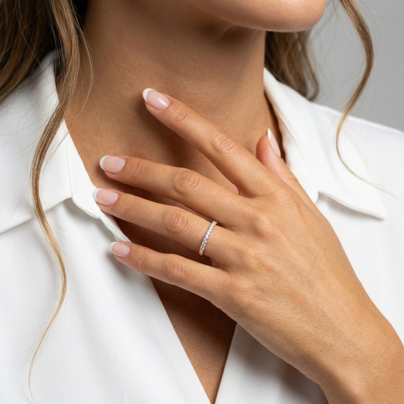 Demi Alliance Argent Oxyde de Zirconium porté
