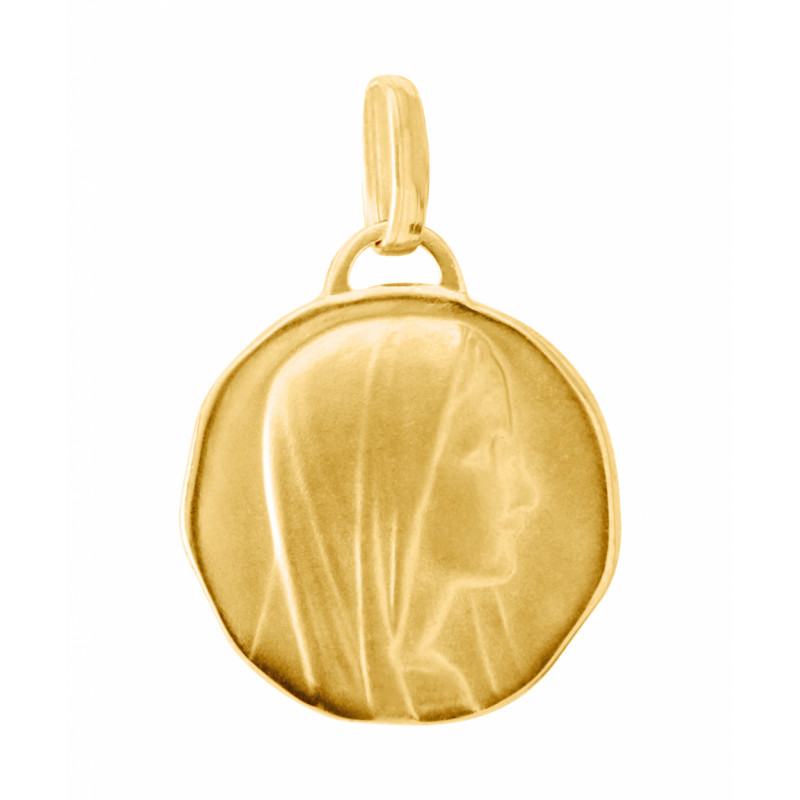 Médaille baptême vierge en Or jaune 750 (15mm)