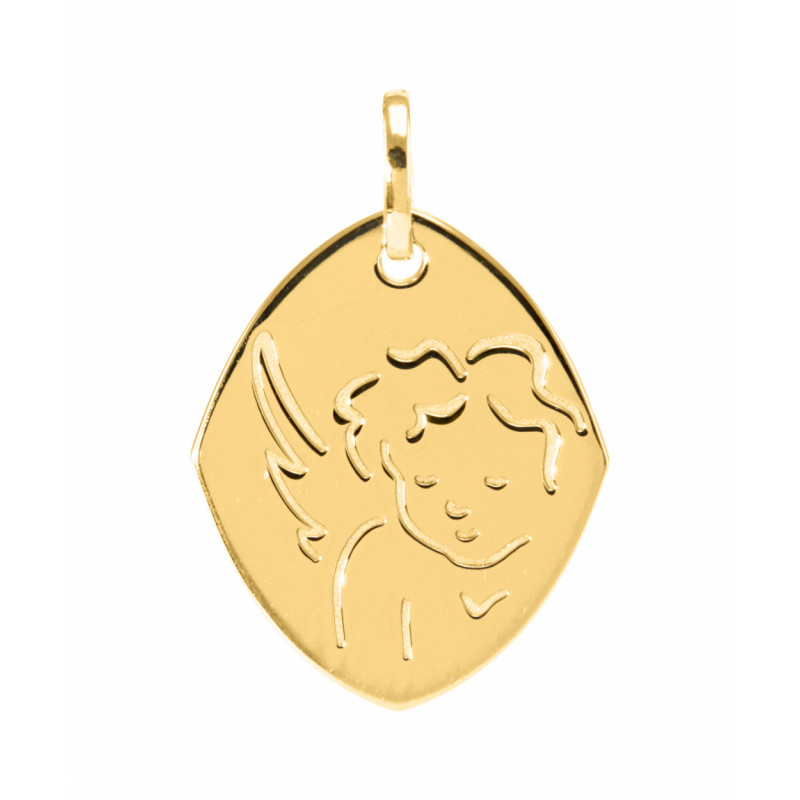 Médaille Losange Chérubin en Or Jaune 375