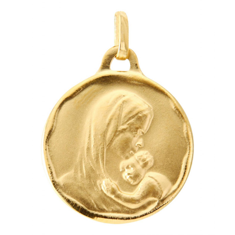 Médaille Vierge à l'enfant en Or Jaune 375 (18mm)