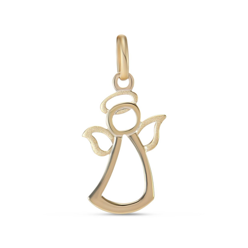 Pendentif Ange En Or Jaune 9 Carats - Marque Ocarat, Forme Ronde, Neuf Avec étiquettes