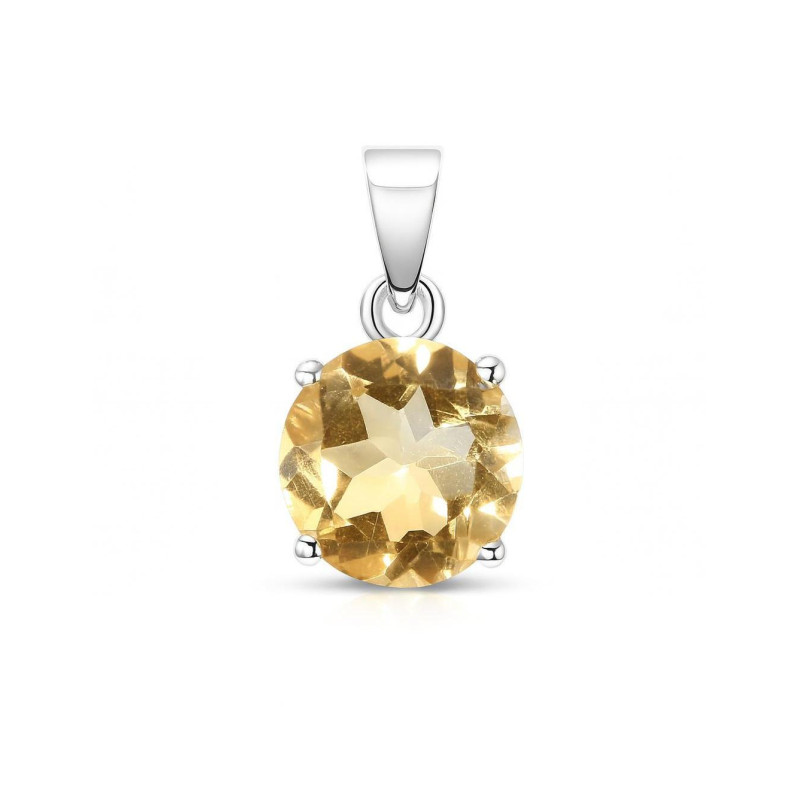 Pendentif En Argent 925 Avec Magnésite Citrine - Bijou Occasion Femme