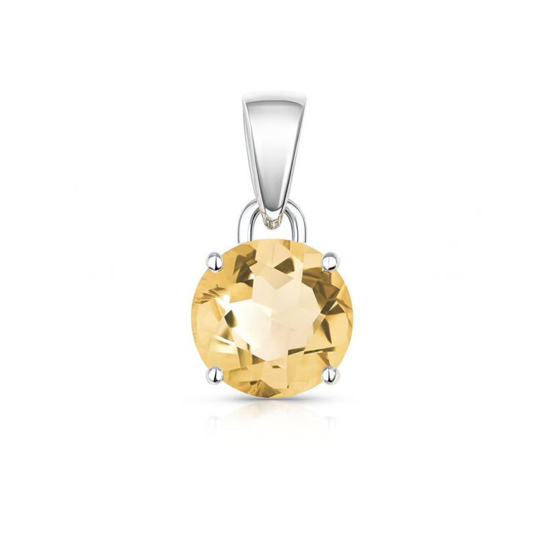 Pendentif Magnésite Citrine Sur Chaîne En Argent 925 – Occasion, Bijou Femme