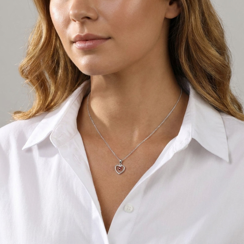 Pendentif Argent 925 Grenat porté