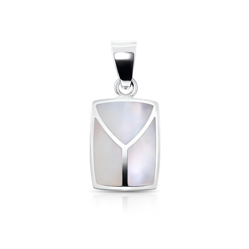 Pendentif Argent 925 Avec Nacre - Lourd 9,41 G - Vierge - Occasion - Élégant Et Unique