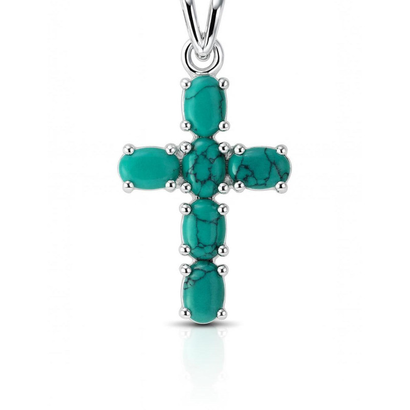 Lot De 100 Pendentifs Croix En Turquoise Synthétique - 21,5x12 Mm, œillet 3-4 Mm, Pour Fabrication Bijoux DIY - 10