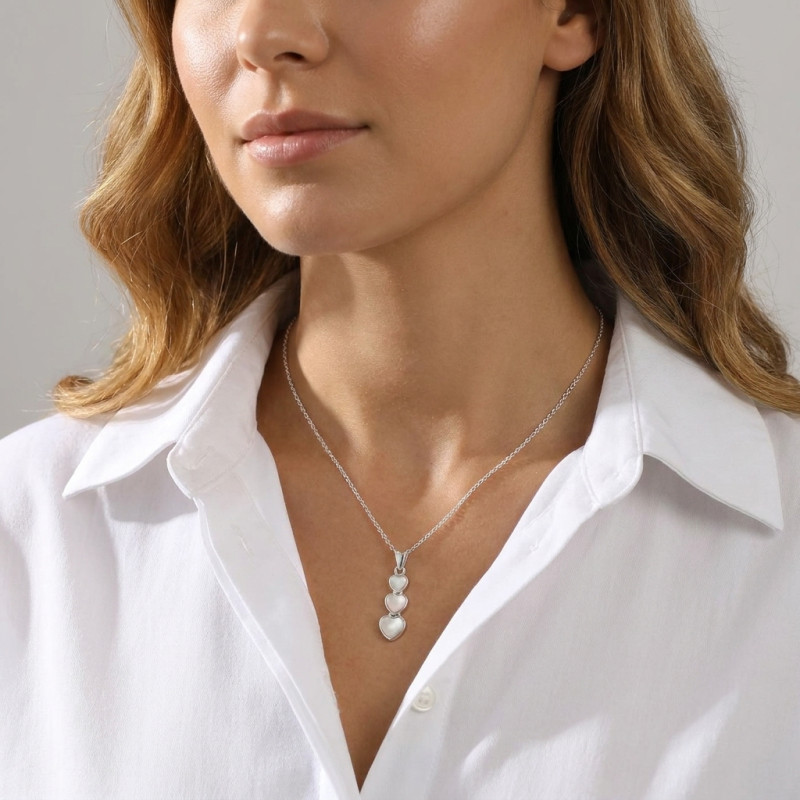 Pendentif Argent  Nacre porté