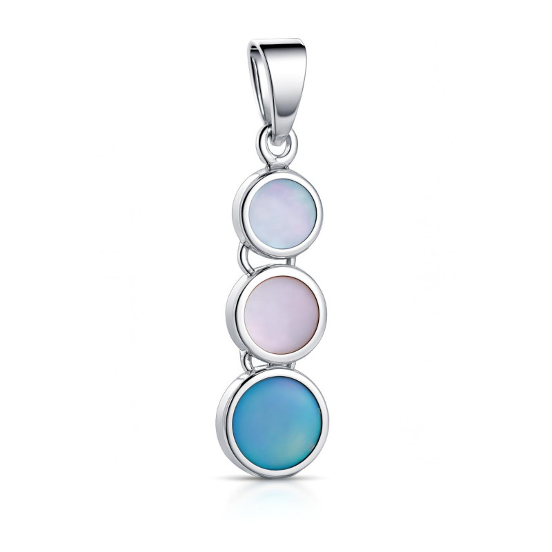 Pendentif Argent 925 Nacrée Grise - Nacre Et Abalone - Collier Neuf Avec étiquette