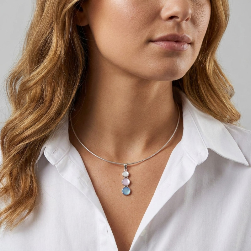 Pendentif Argent  Nacre porté