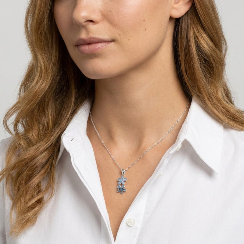 Pendentif Argent  Nacre porté