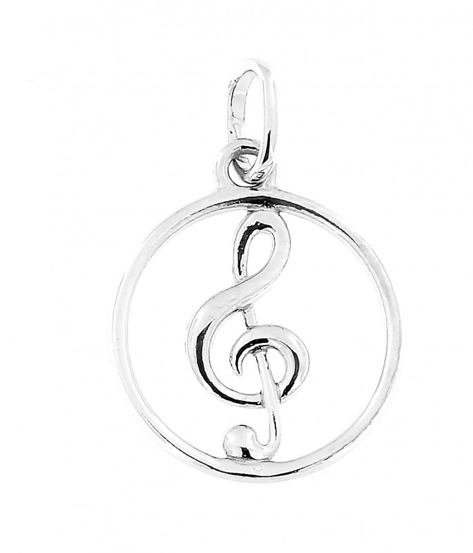 Pendentif Grande Clé De Sol Robuste En Plaqué or 18 Carats 750/000