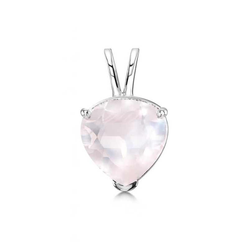 Pendentif En Argent 925 Avec Quartz Rose - Modèle P-AR-101, Marque Délicatement Doux | Neuf Avec Étiquettes