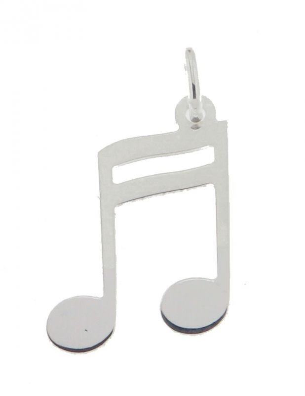 Pendentif Clé De Musique En Argent 925 - Poids 0.45g, Dimensions 2x0.7cm, Testé, Occasion