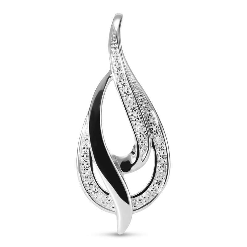 Pendentif Or Blanc 750 Diamant  0.04 carat