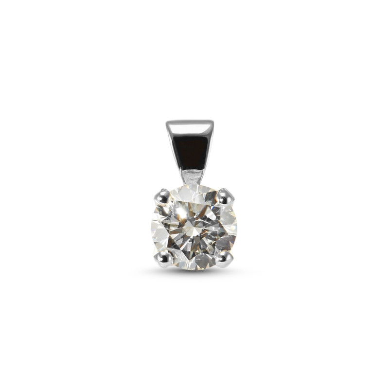 Pendentif Or Blanc 750 Diamant 0.73 carat K i1