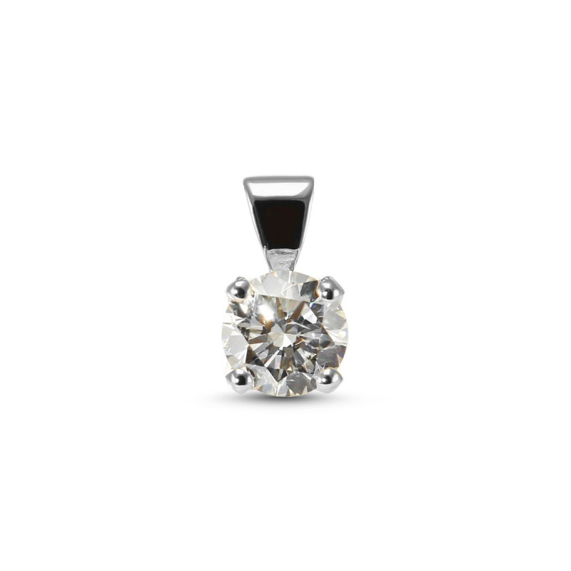 Pendentif Or Blanc 750 Diamant 0.85 carat J Vs2