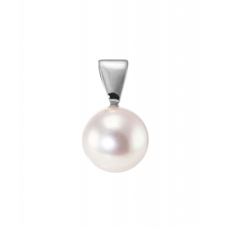 Pendentif Or Blanc 750 Perle Akoya 8mm