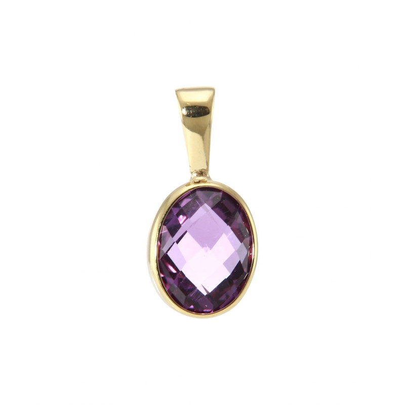 Pendentif Vintage En Argent Sterling Avec Pierre Synthèse Bleue - Forme Ovale Goutte
