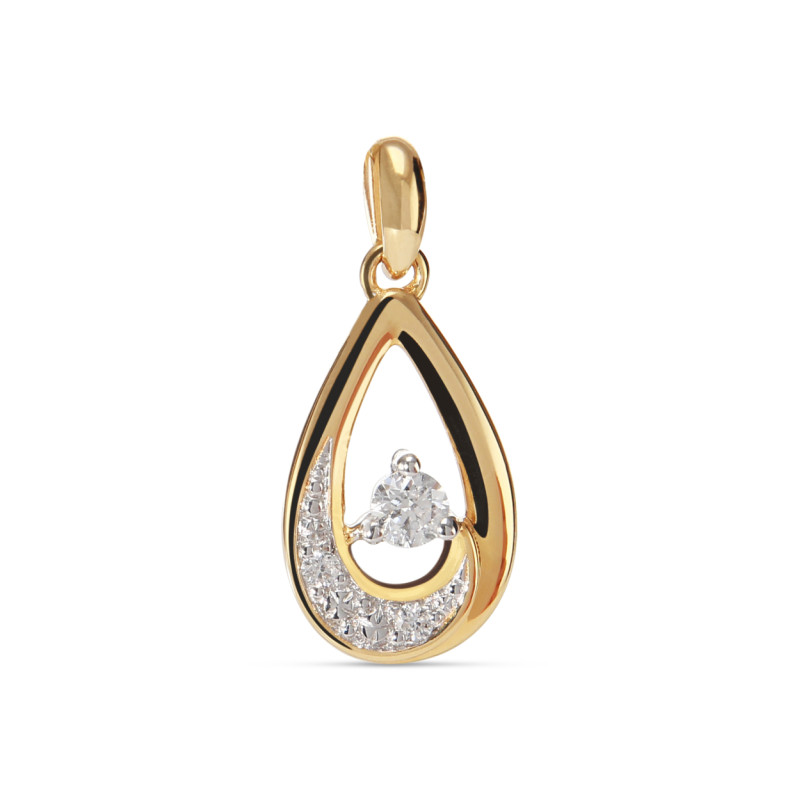 Pendentif Or Jaune 750 Diamant  0.10 carat