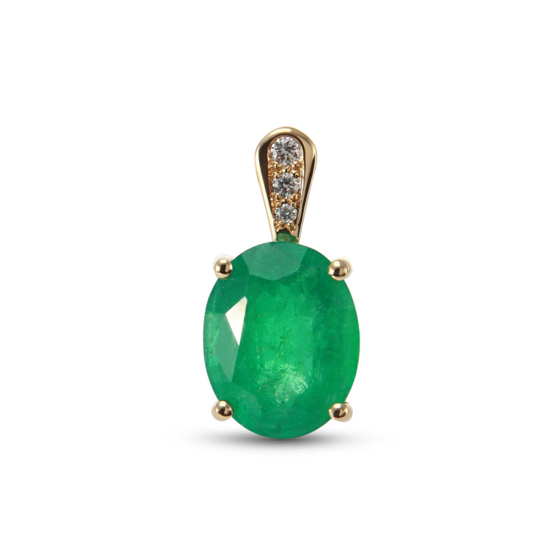 PENDENTIF GRAND ÉMERAUDE Argent Blanc Et Plaqué Or Style Ancien Femme EUR 49,18 - FR