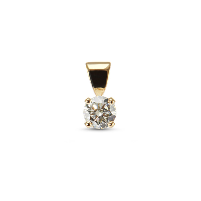 Pendentif Solitaire Or Jaune 750  Diamant 0.44 carat L Vs1