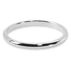 Alliance demi jonc Or Blanc - 2mm