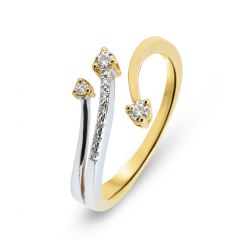 Bague 2 Ors 750 Diamant 3 Branches 0.12 carat