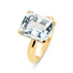 Bague Aigue Marine RPC 12x10mm Or Jaune
