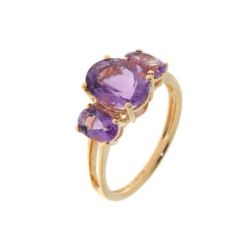 Bague Améthyste Trilogie Or Jaune