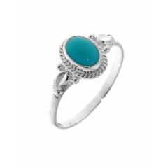 Bague Argent 925 Turquoise reconstituée   ovale 7x5mm