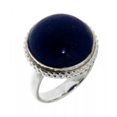 Bague Argent Lapis Lazuli Rond 15mm